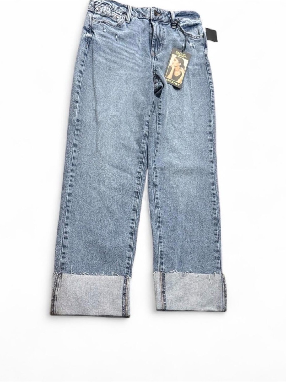 Rachel Roy Curvative High Rise Cuffed Straight Jeans 6/28 NWT